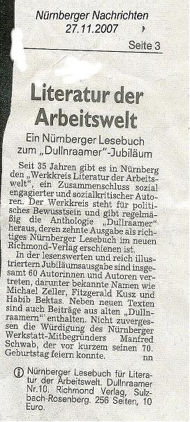 Nürnberger Nachrichten 20.11.2007